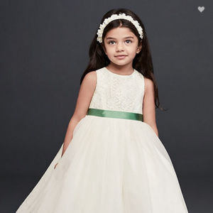 Lace & Mesh Tank Flower Girls Dress